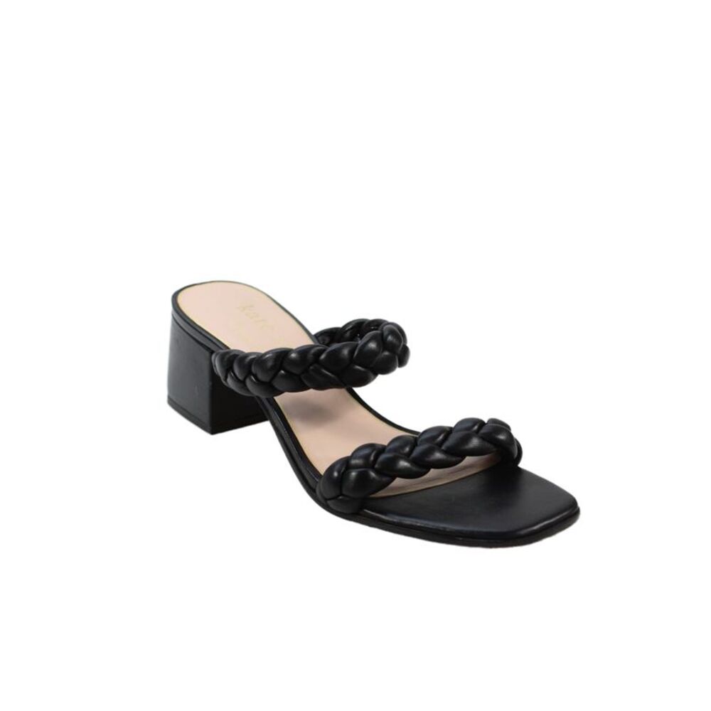 Kate Spade New York Womens Braided Leather Juniper Heels Shoes Black Size 9B